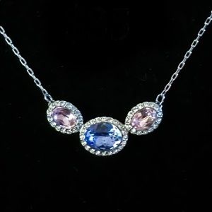Swarovski Crystal Halo Pendant Necklace
